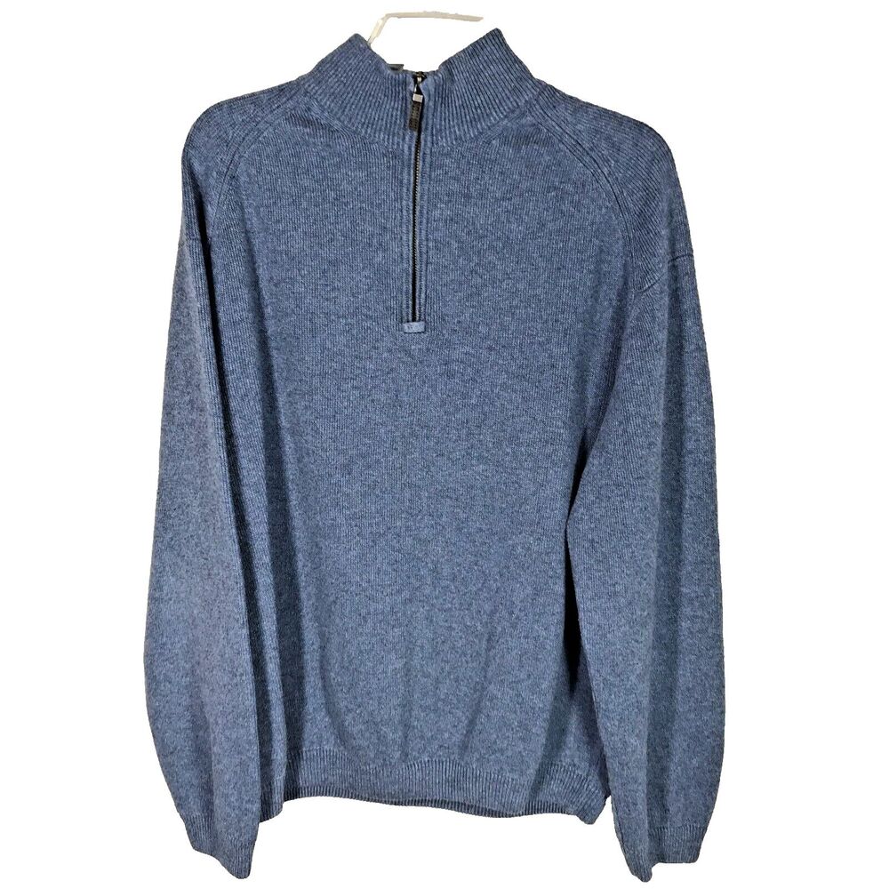 Ping XL Sweater Blue Men's 1/4 Zip Linen Cotton Golf Raglan Pullover
